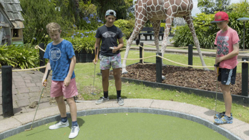 Walk among the dinosaurs and journey through the Serengti plains of Africa with Auckland’s first themed 18 hole mini-golf experience!